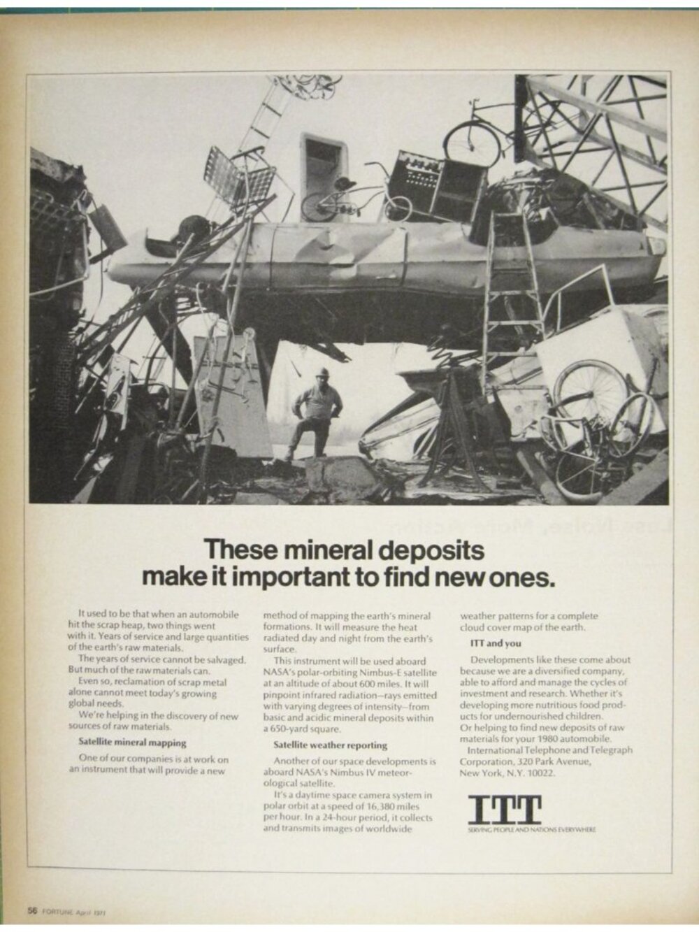 Print Ad These Mineral Deposits Make It Important To Find New Ones ITT 1971